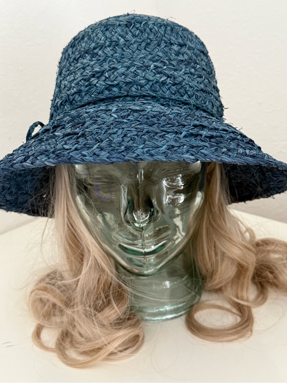 August Blue Woven Sun Hat -